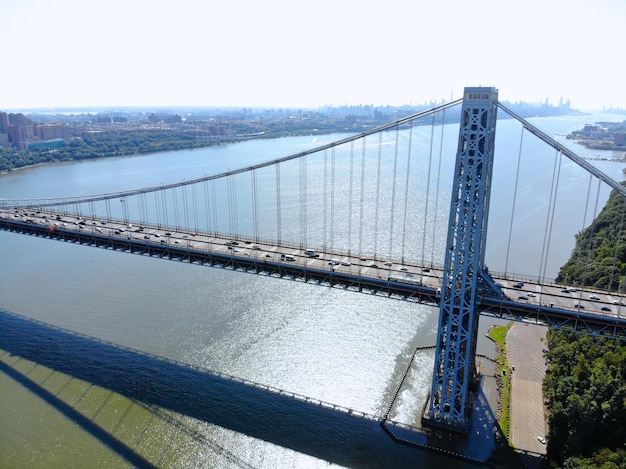 Vue aérienne du pont George Washington à Fort Lee NJ George Washington Bridge USA