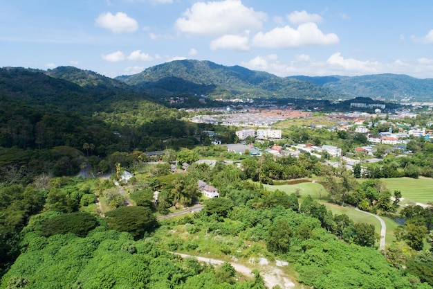 Vue aérienne du quartier de Kathu Phuket Thaïlande depuis la caméra Drone High angle view