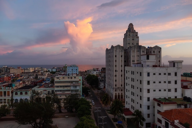 Vue aérienne du quartier résidentiel de la capitale cubaine de la ville de La Havane