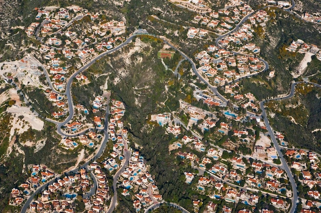 Vue aérienne du quartier résidentiel