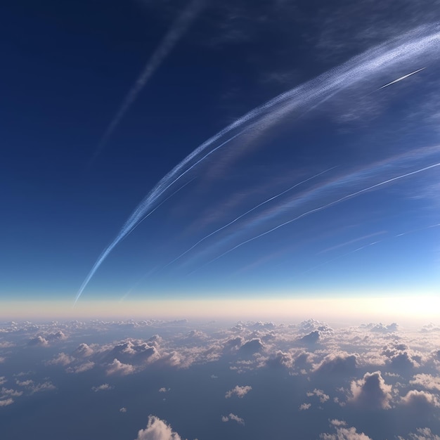 vue aérienne de l'espace et des nuages