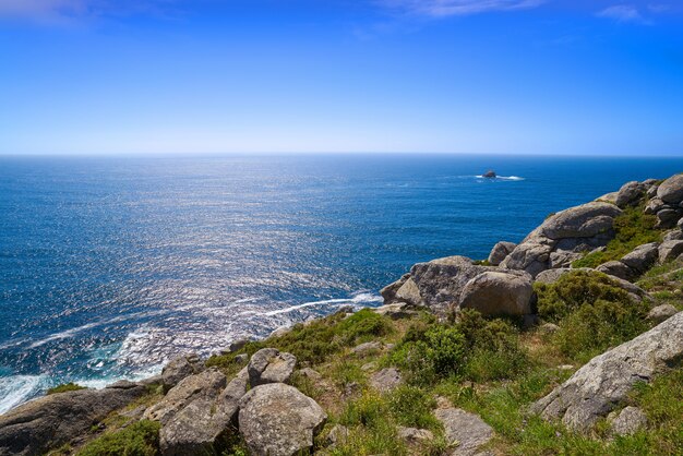 Vue aérienne, finisterre, fin, de, saint, chemin, James