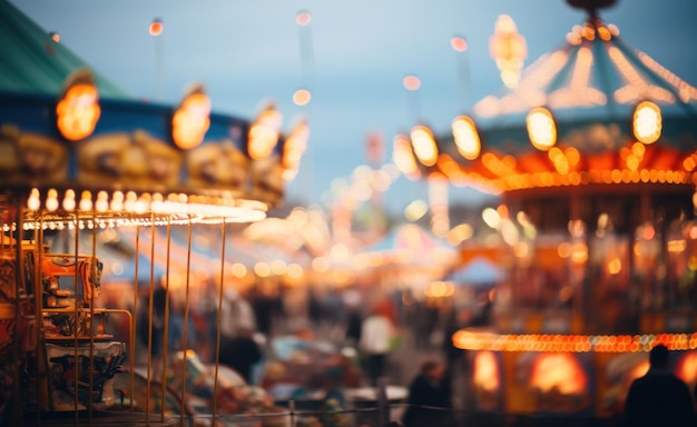 vue aérienne floue d'un carnaval