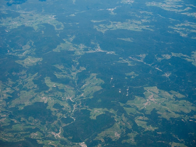 Vue aérienne de la forêt noire