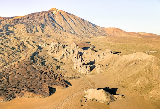 Vue aérienne en grand angle du parc national du Teide à Tenerife