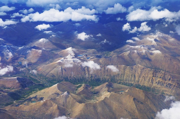 Vue aérienne de la grande topographie près de l'Himalaya