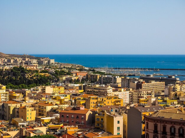 Vue aérienne HDR de Cagliari