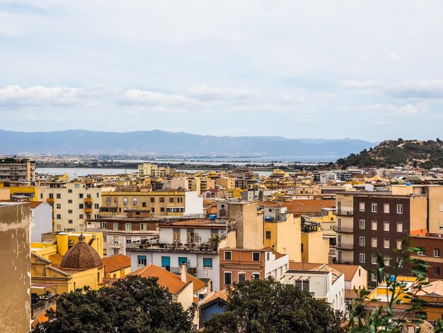 Vue aérienne HDR de Cagliari