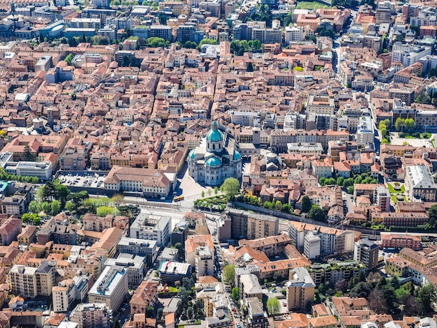 Vue aérienne HDR de Côme Italie