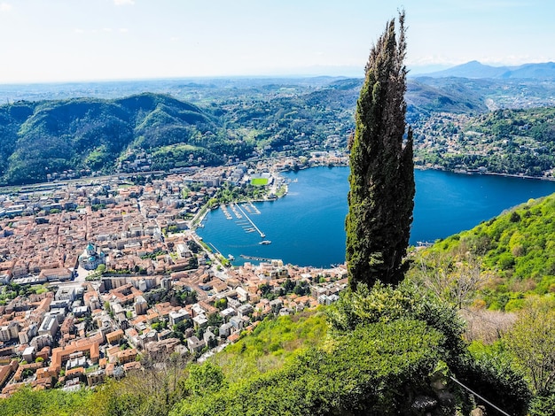 Vue aérienne HDR de Côme