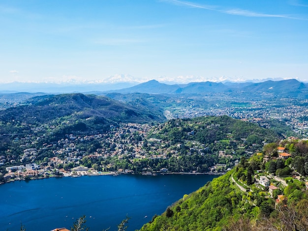 Vue aérienne HDR de Côme