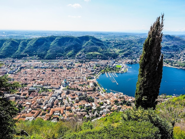 Vue aérienne HDR de Côme