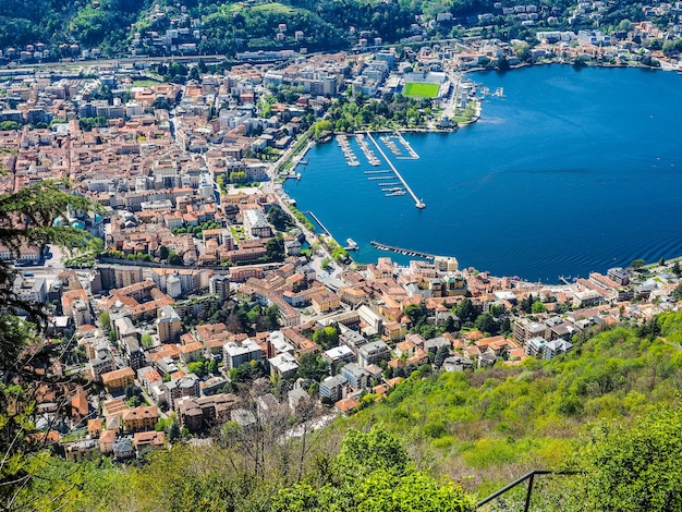 Vue aérienne HDR de Côme