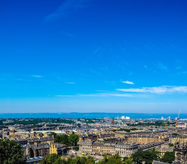 Vue aérienne HDR d'Édimbourg depuis Calton Hill