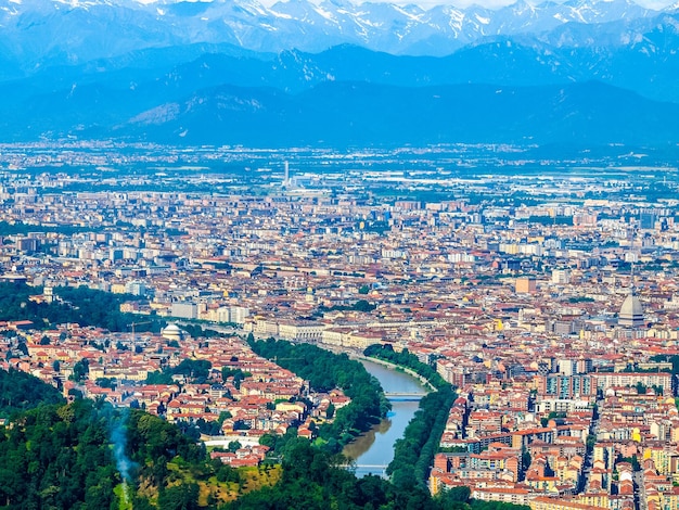 Vue aérienne HDR de Turin
