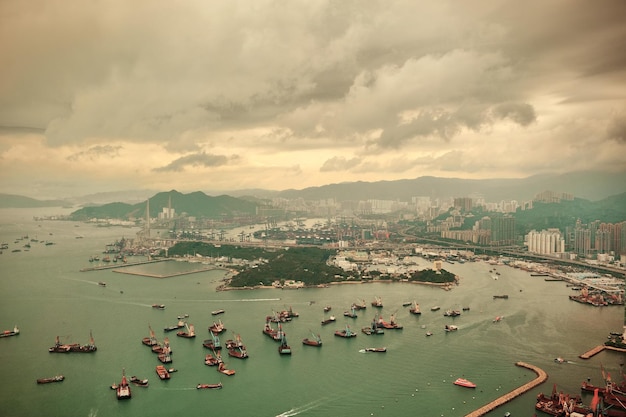 Vue aérienne de Hong Kong