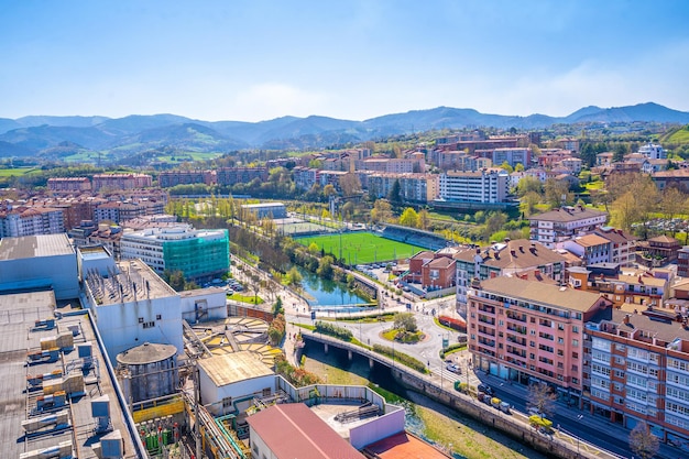 Vue aérienne de l'horizon de la ville d'Errenteria Gipuzkoa Pays basque Espagne