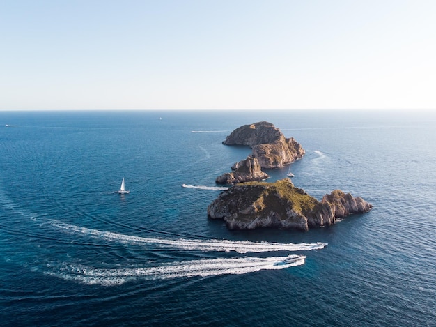 Vue aérienne des îles Malgrats Majorque