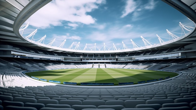La vue aérienne imprenable d'un stade de cricket moderne