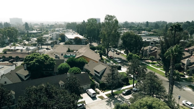 Vue aérienne de jour de la ville de Rowland Heights, Californie, CA. Photo de haute qualité