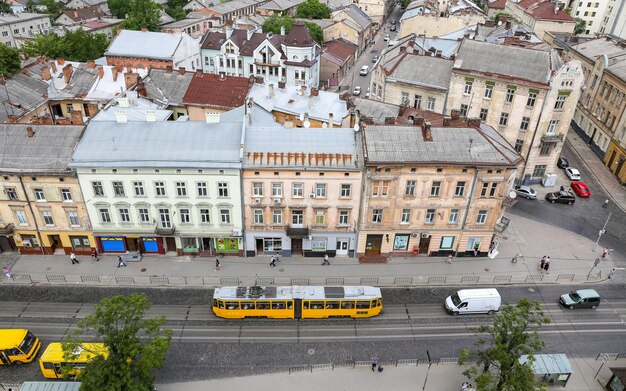 Vue aérienne de Lviv Ukraine