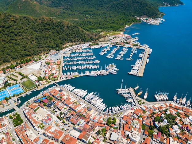 Vue aérienne de Marmaris en Turquie