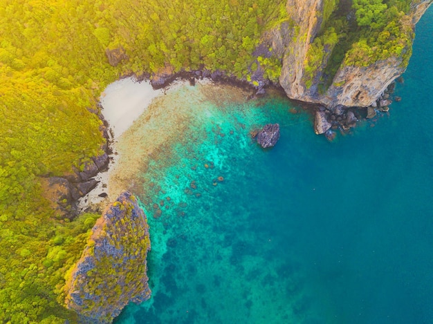 Vue aérienne de la mer