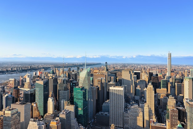 Vue aérienne de Midtown Manhattan, NY, Amérique.