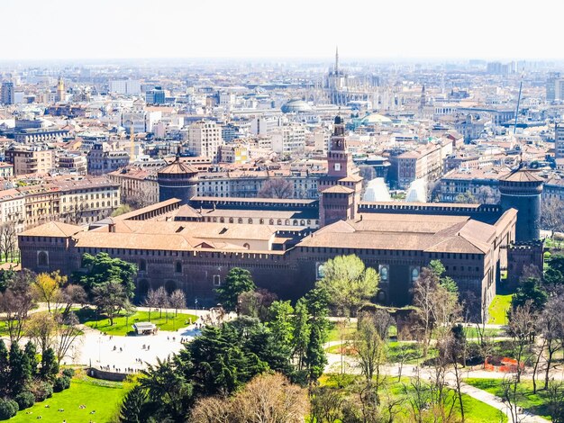 Vue aérienne de Milan HDR