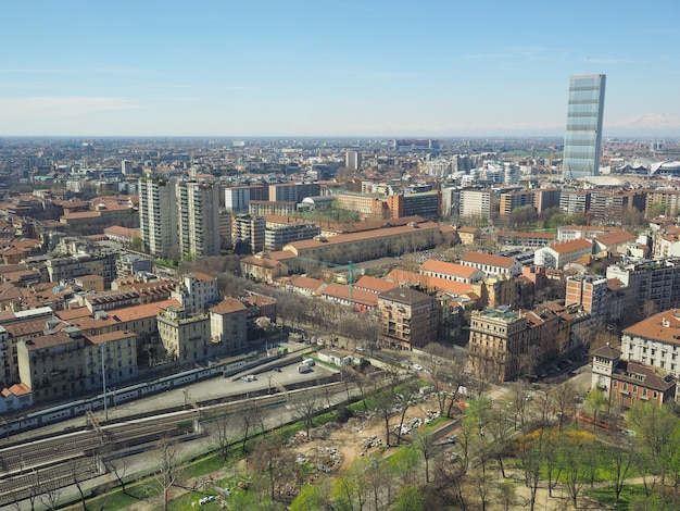 Vue aérienne de Milan