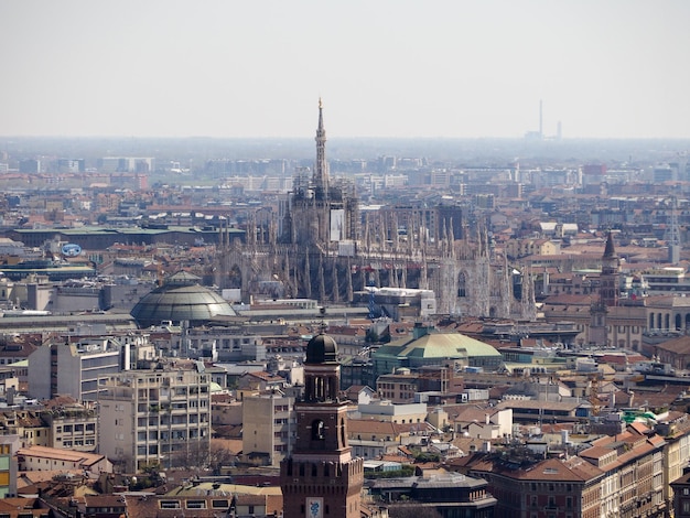 Photo vue aérienne de milan