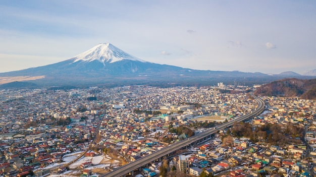 Vue aérienne de la montagne Fuji, Japon