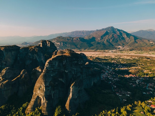 Vue aérienne des montagnes de Thessalie