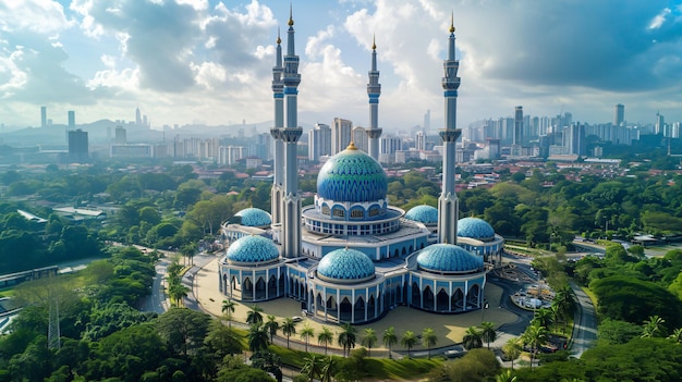 Photo vue aérienne de la mosquée du territoire fédéral