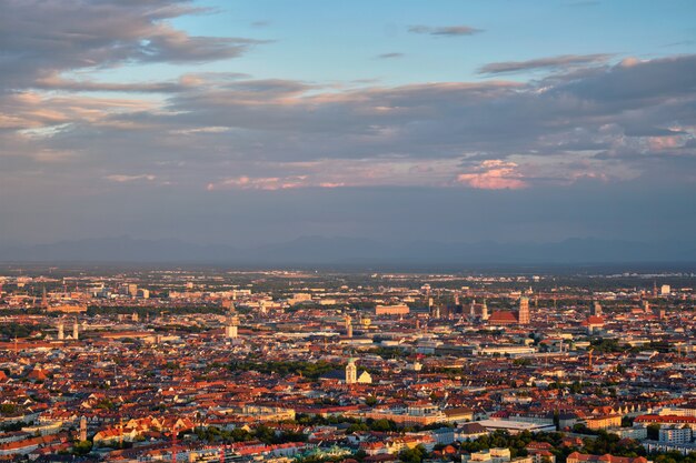 Vue aérienne de Munich. Munich, Bavière, Allemagne