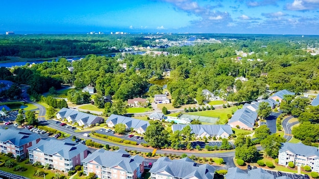 Vue aérienne de Myrtle Beach, Caroline du Sud.