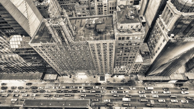 Vue aérienne de New York City - Manhattan rues et bâtiments d'en haut.