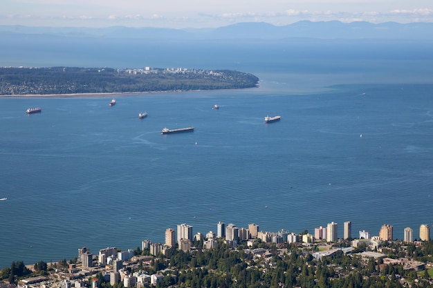 Vue aérienne de North Vancouver BC