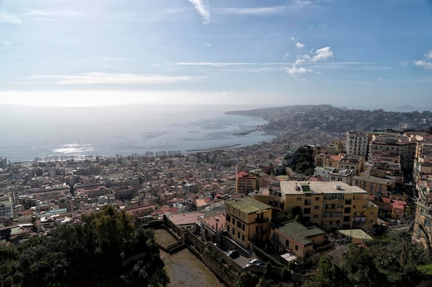 Photo vue aérienne panoramique du paysage urbain de naples