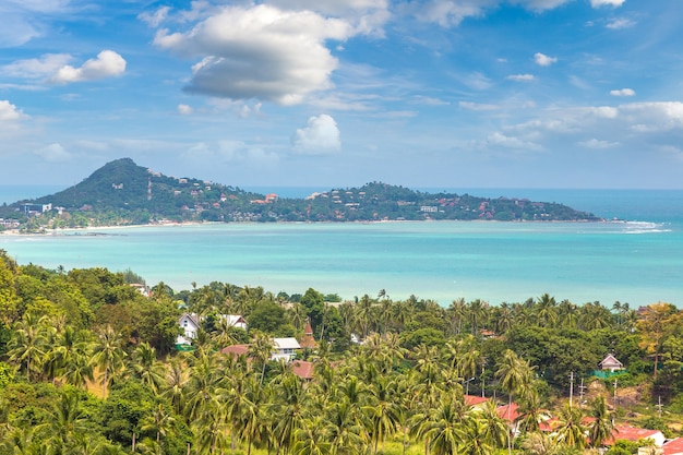 Vue aérienne panoramique de l'île de Koh Samui, Thaïlande