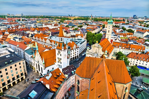 Vue aérienne panoramique de munich bavière allemagne