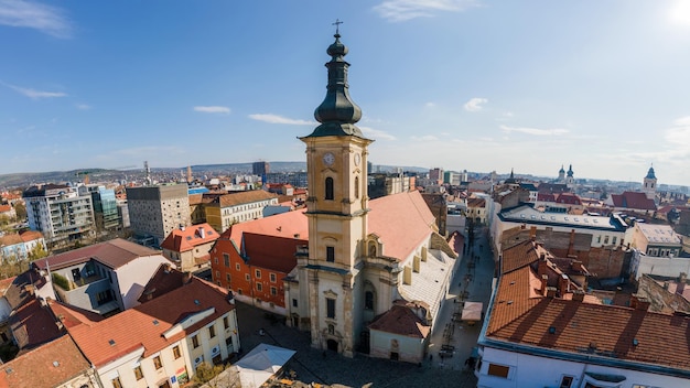 Vue aérienne par drone de Cluj Roumanie