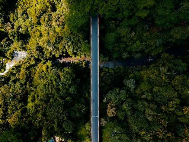 Vue aérienne par drone du pont à Bali, Indonésie.