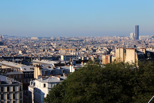 Vue aérienne de Paris depuis la Butte Montmartre France