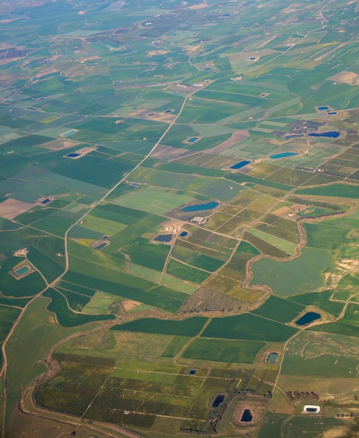 Vue aérienne, sur, paysage rural