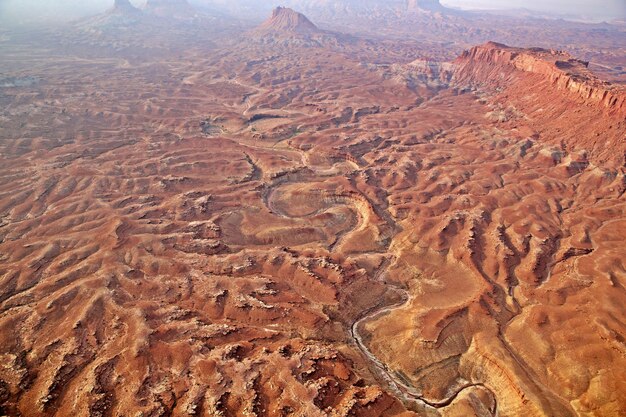 Vue aérienne d'un paysage spectaculaire