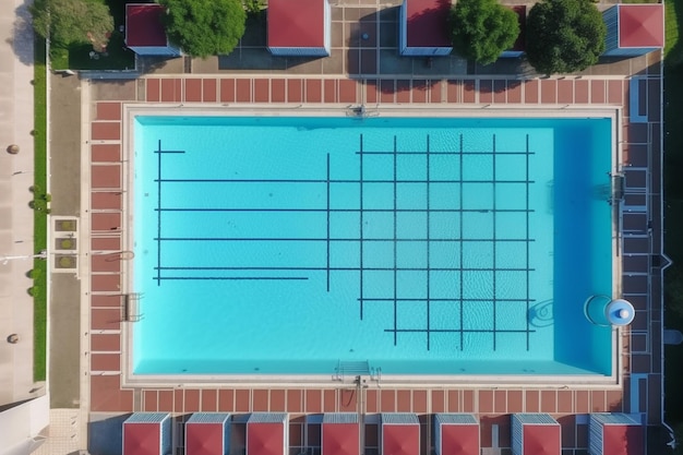 Vue aérienne d'une piscine publique