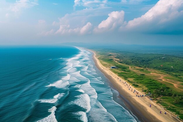 vue aérienne d'une plage et d'un océan