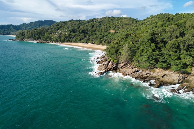 Vue aérienne, plage, de, thaïlande