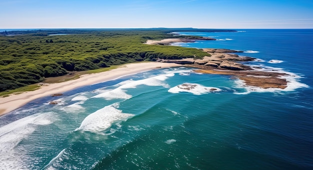 Vue aérienne des plages du parc national Santa Teresa en Uruguay Amérique du Sud Superbe vue